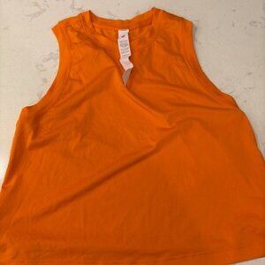 Lululemon Cropped tank in color bright orange size 4